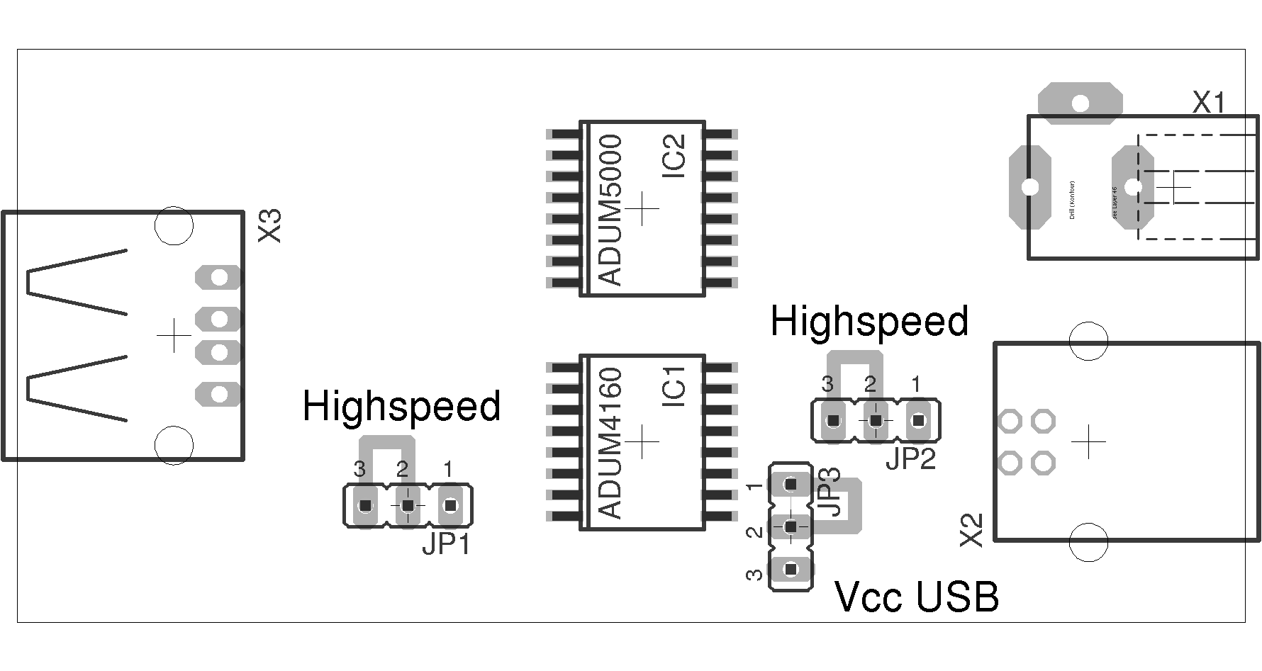USB isolator at universal board
